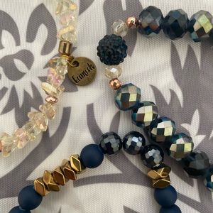 Set of 3 beaded bracelets. Stretch to put on or take off. Each one is unique!